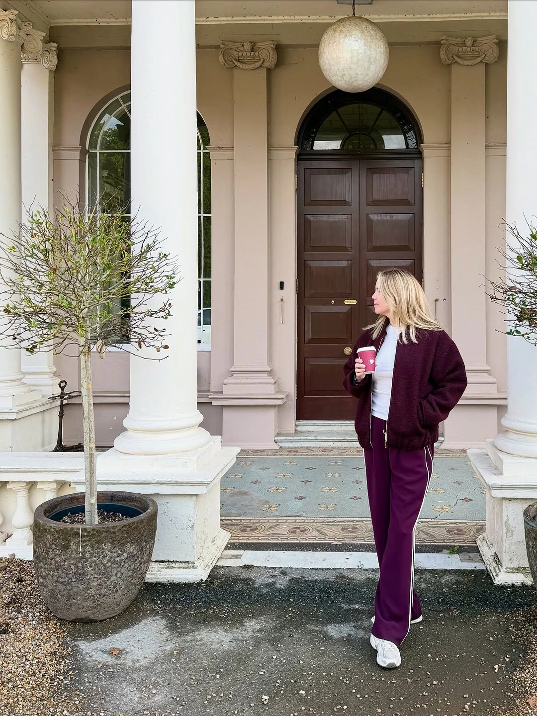 comfy fall outfits 2026 Sporty Burgundy Layers That Feel Elevated
