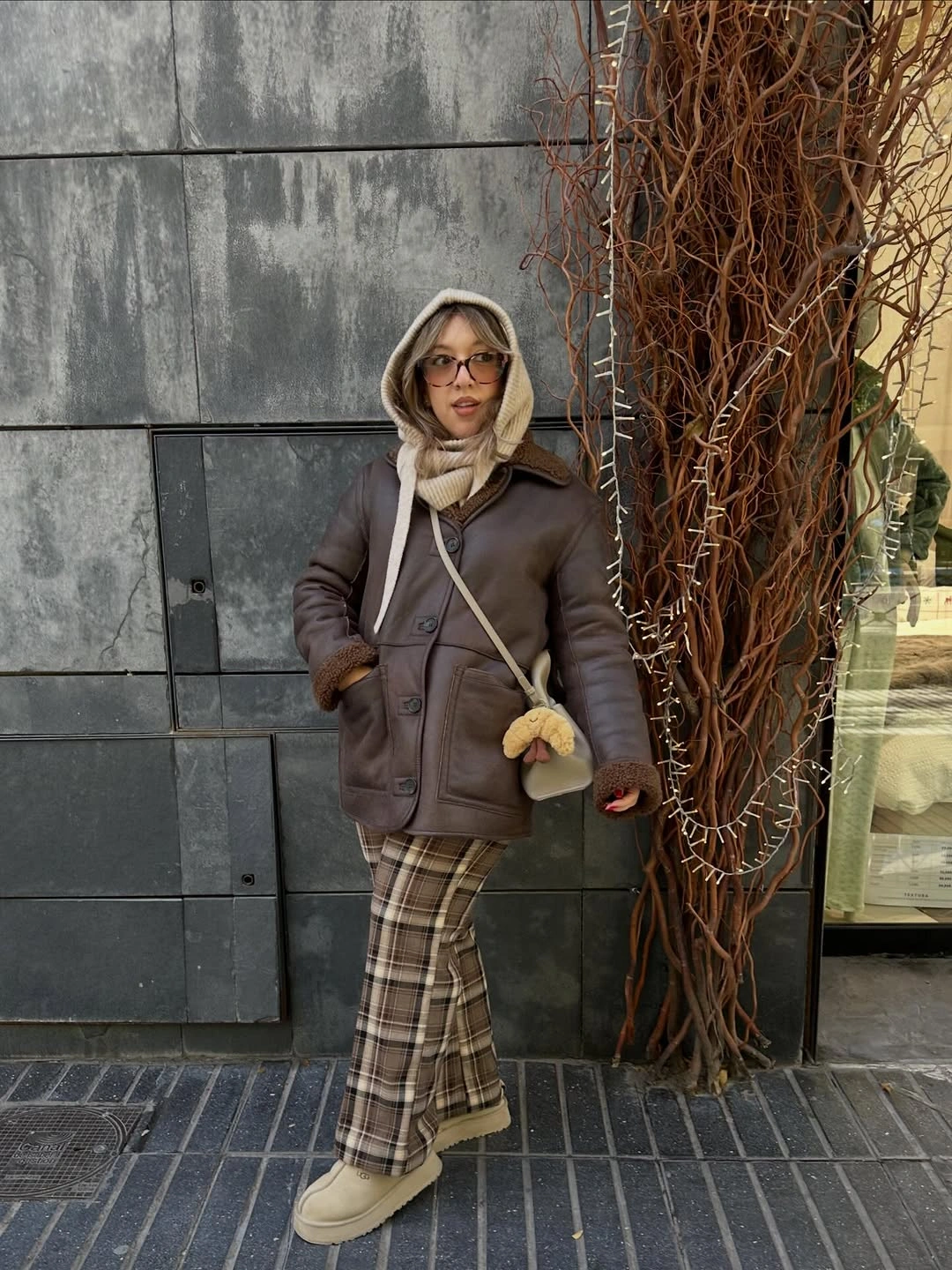 cozy & chic autumn outfits for women 2026 Chocolate Layers and Plaid Trousers for the Ultimate Cozy Weekend