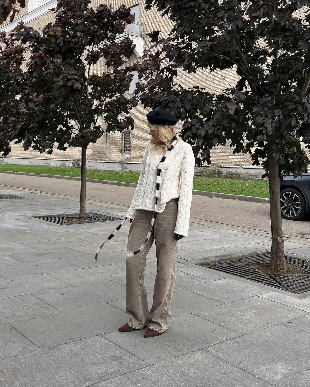 cozy & chic autumn outfits for women 2026 Parisian Knitwear with Relaxed Tailored Denim