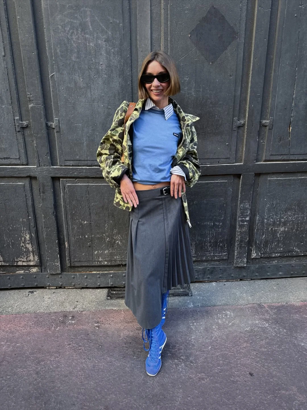 cute fall outfits docs 2026 Utility Jackets and Pleated Skirts Create Modern Contrast