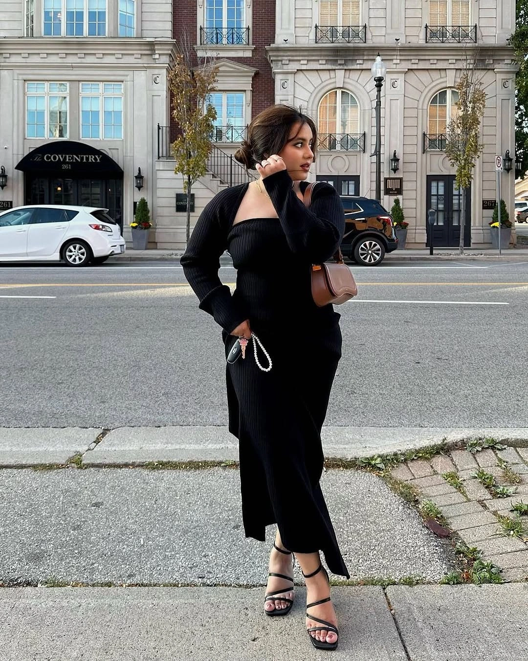 fall date night outfits 2026 Elegant Black Knit Dress for a Sophisticated Night Out
