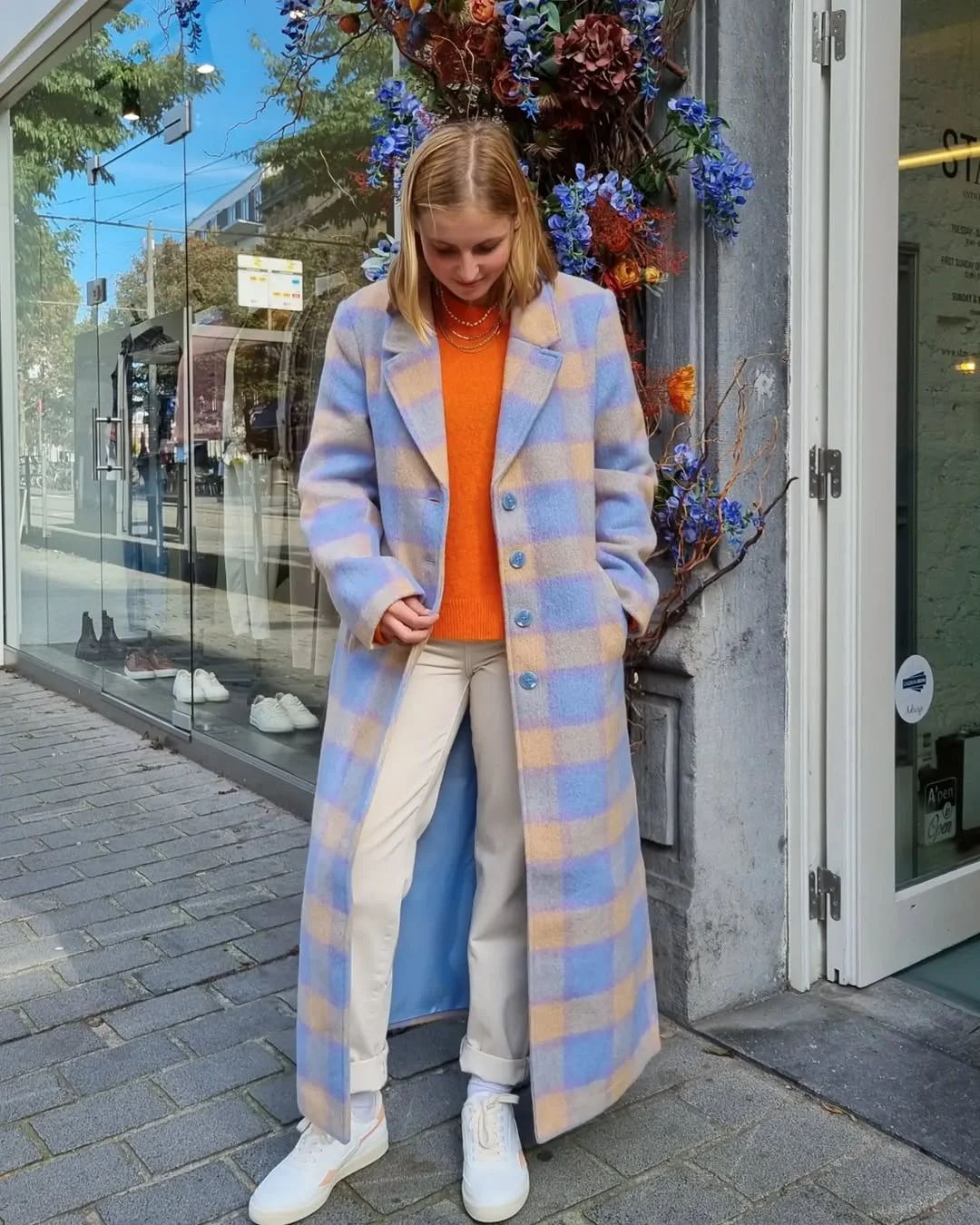 fall outfits with coat 2026 Pastel Checks That Make Autumn Feel Unexpectedly Fresh