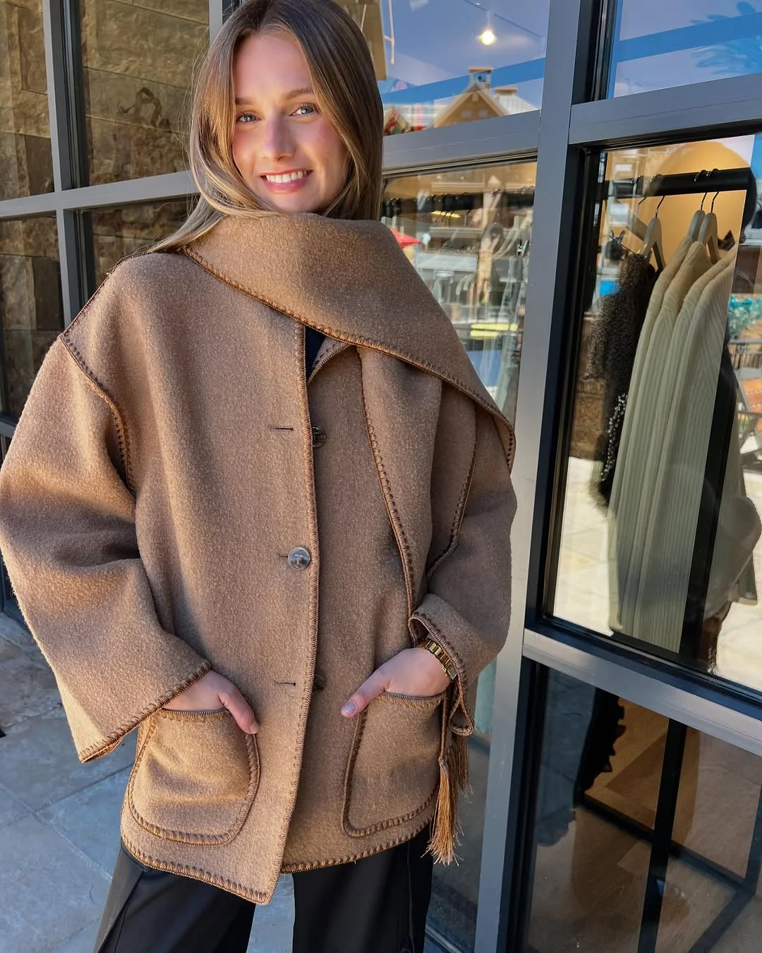 fall outfits with coat 2026 Soft Camel Cape Coat For Effortless Cozy Layers