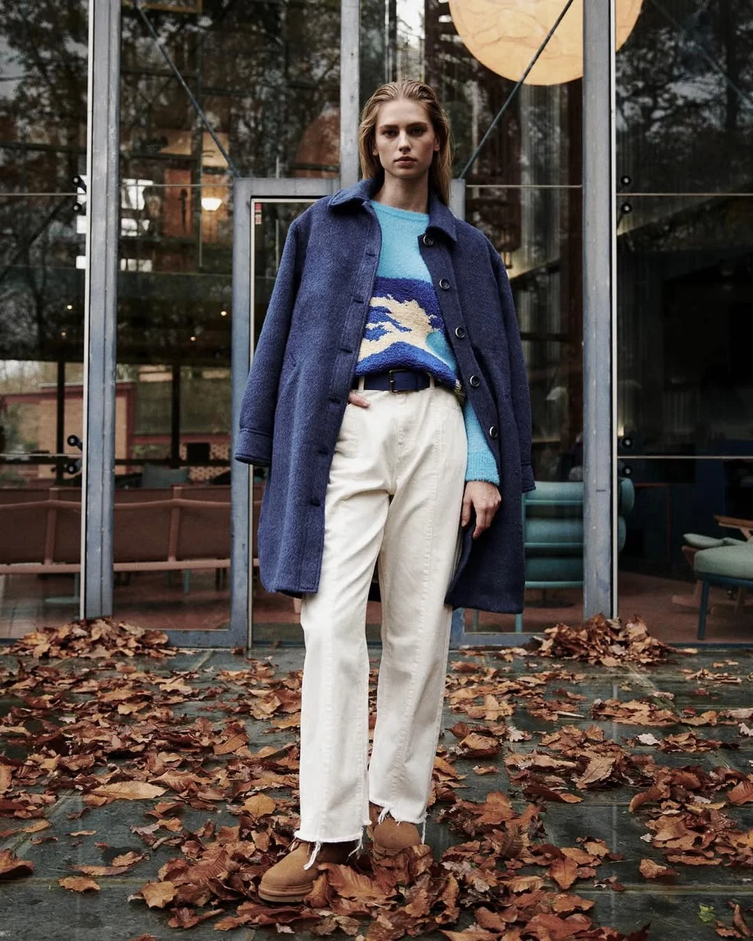 fall outfits with coat 2026 Soft Blue Layers That Brighten Grey Autumn Days