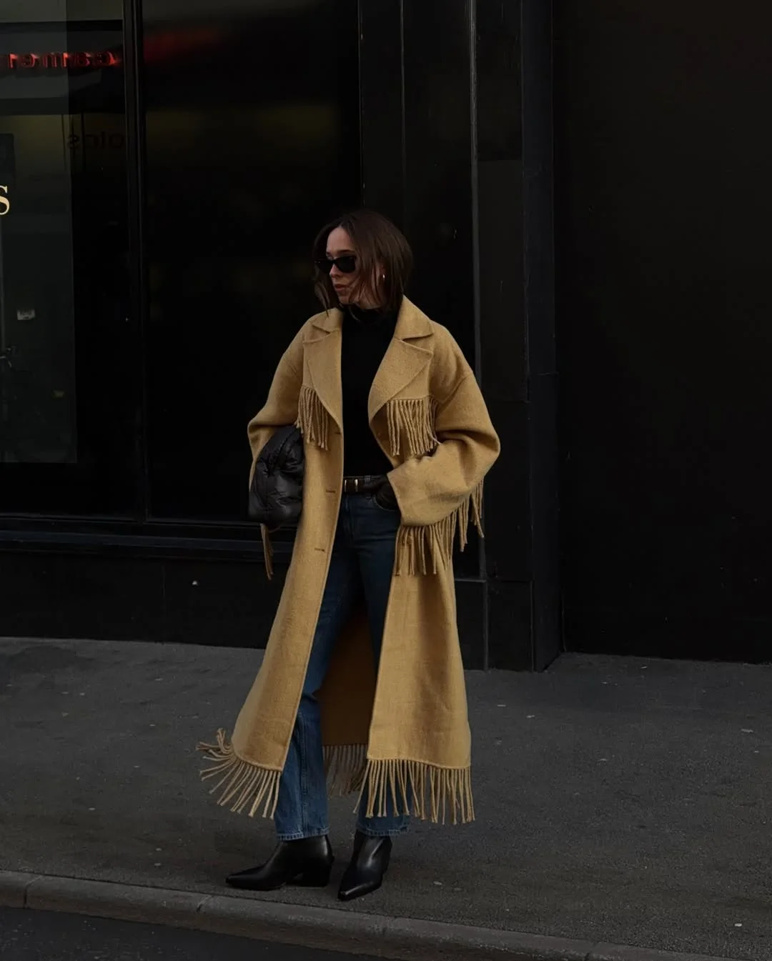 fall outfits with coat 2026 Fringe Details Bring Movement To Neutral Tailoring