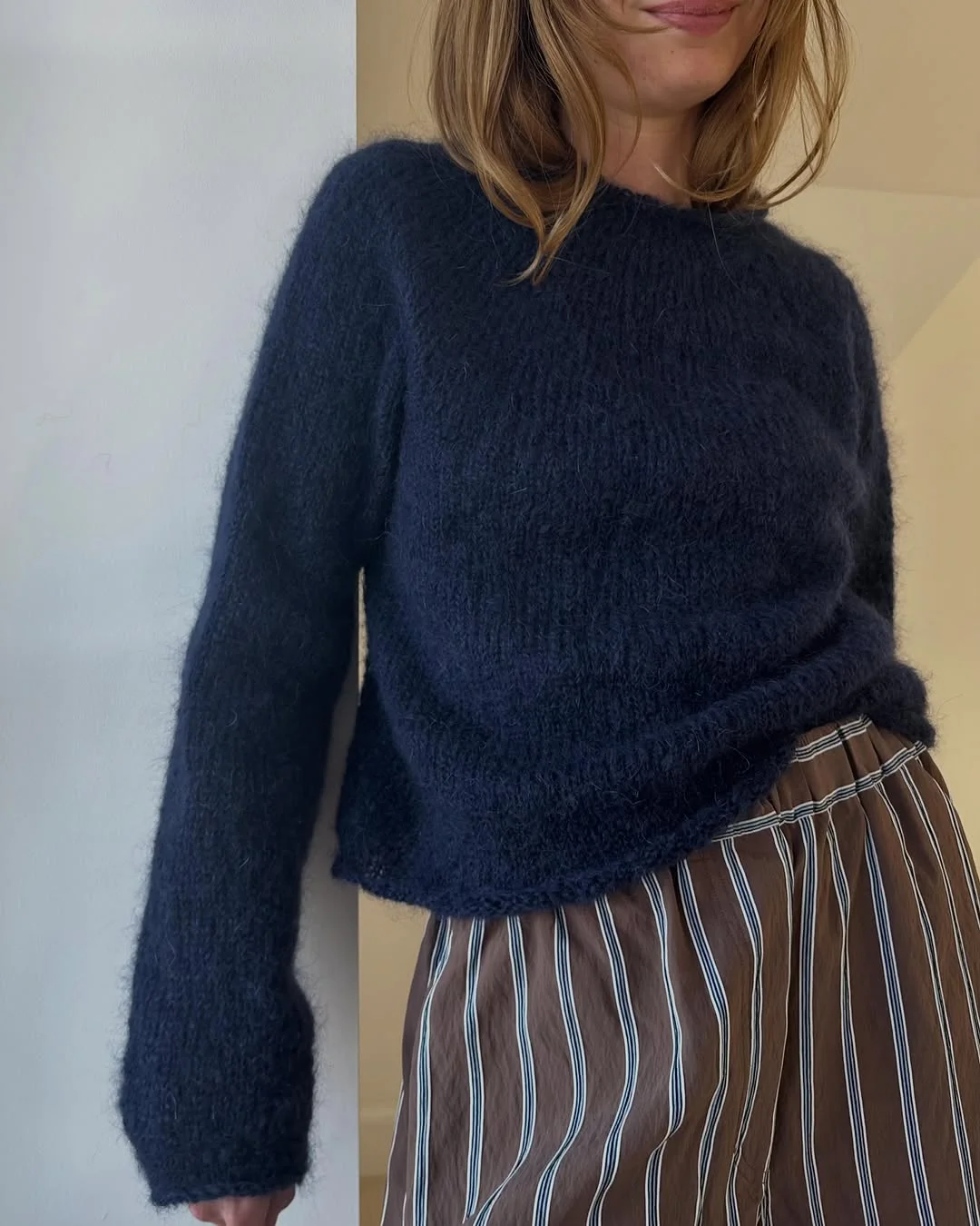 fall outfits with sweater 2026 Minimal Navy Knit for Quiet Luxury Days