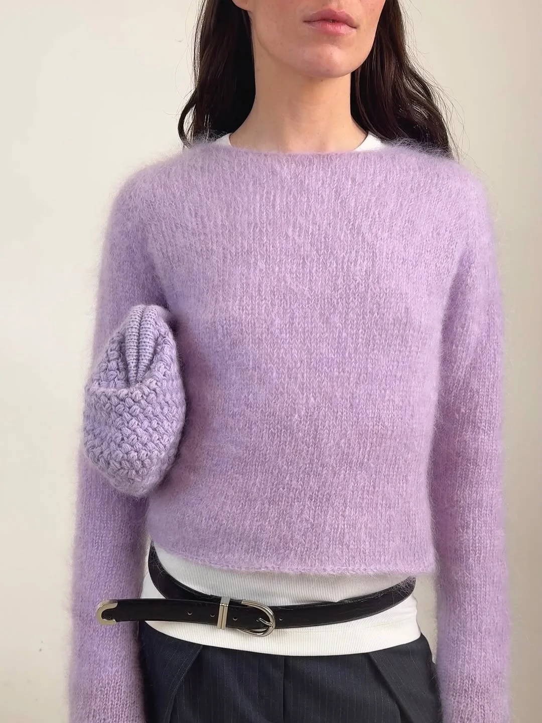 fall outfits with sweater 2026 Lavender Knitwear That Feels Surprisingly Sophisticated