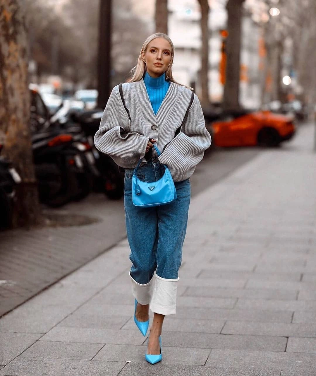 fall travel outfits 2026 Bright Blue Accessories That Wake Up Classic Knitwear