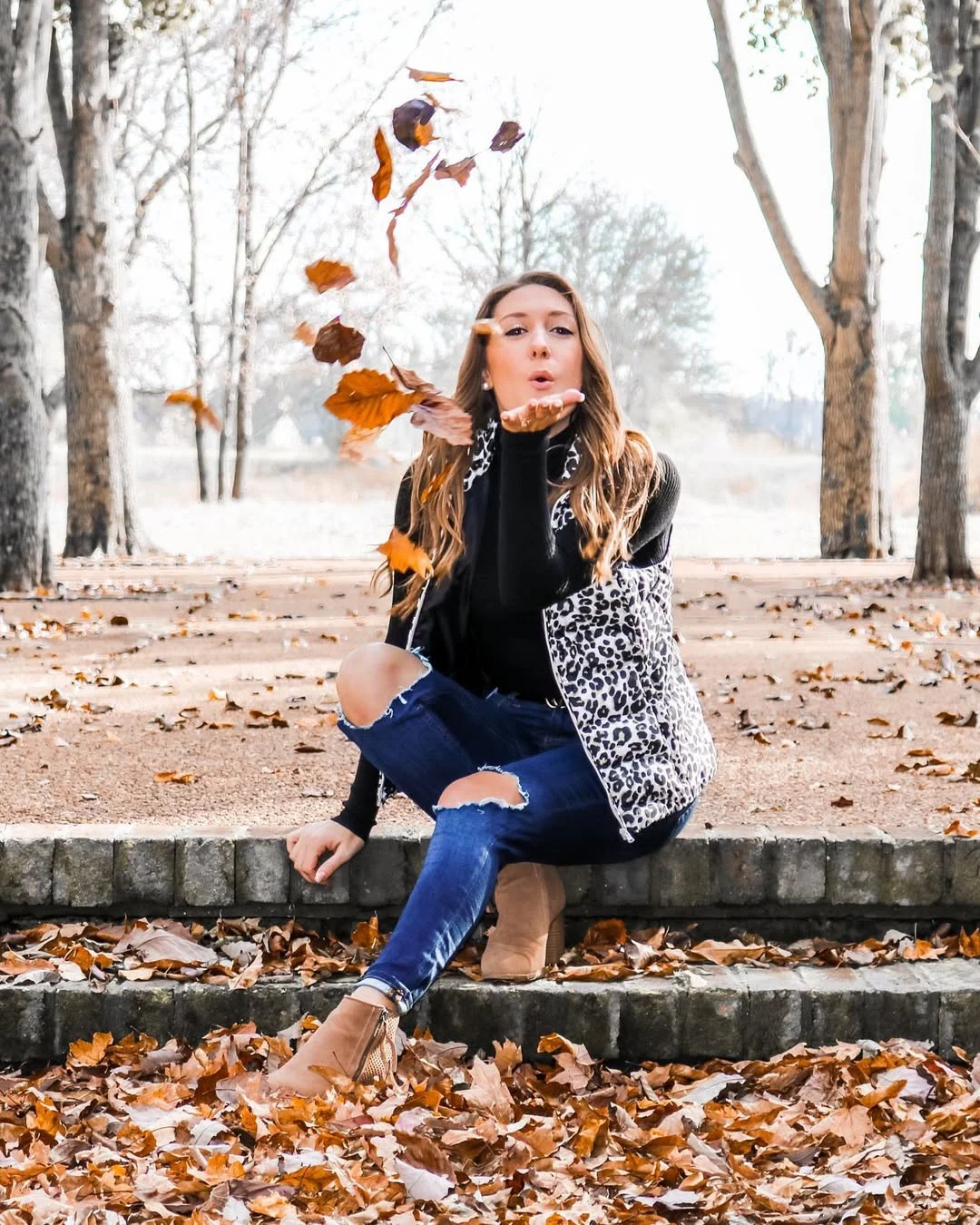 fall vest outfits for women 2026 Leopard Layers That Make Everyday Denim Feel Special