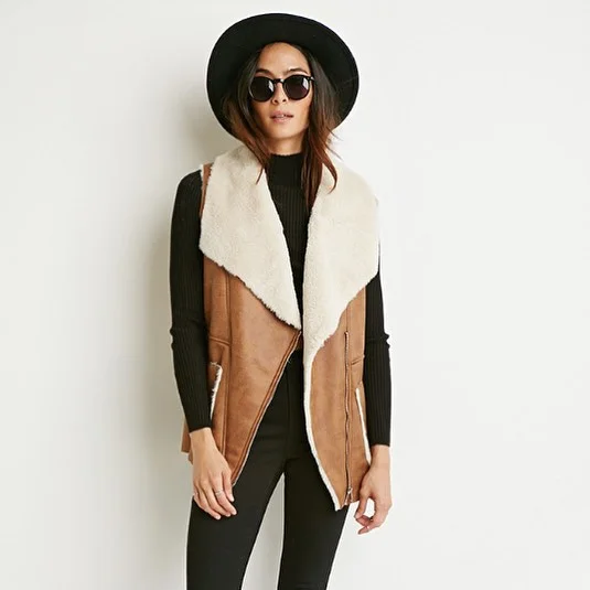 fall vest outfits for women 2026 Soft Shearling Vests Bring Quiet Luxury to Fall