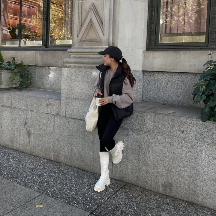 fall vest outfits for women 2026 Modern Black Puffer Vests for City Days