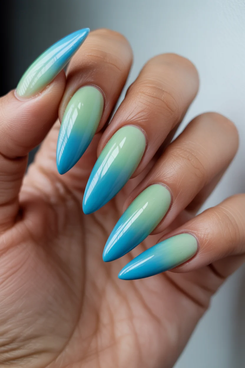 light summer nails 2026 Ocean Breeze Ombre That Feels Like Vacation