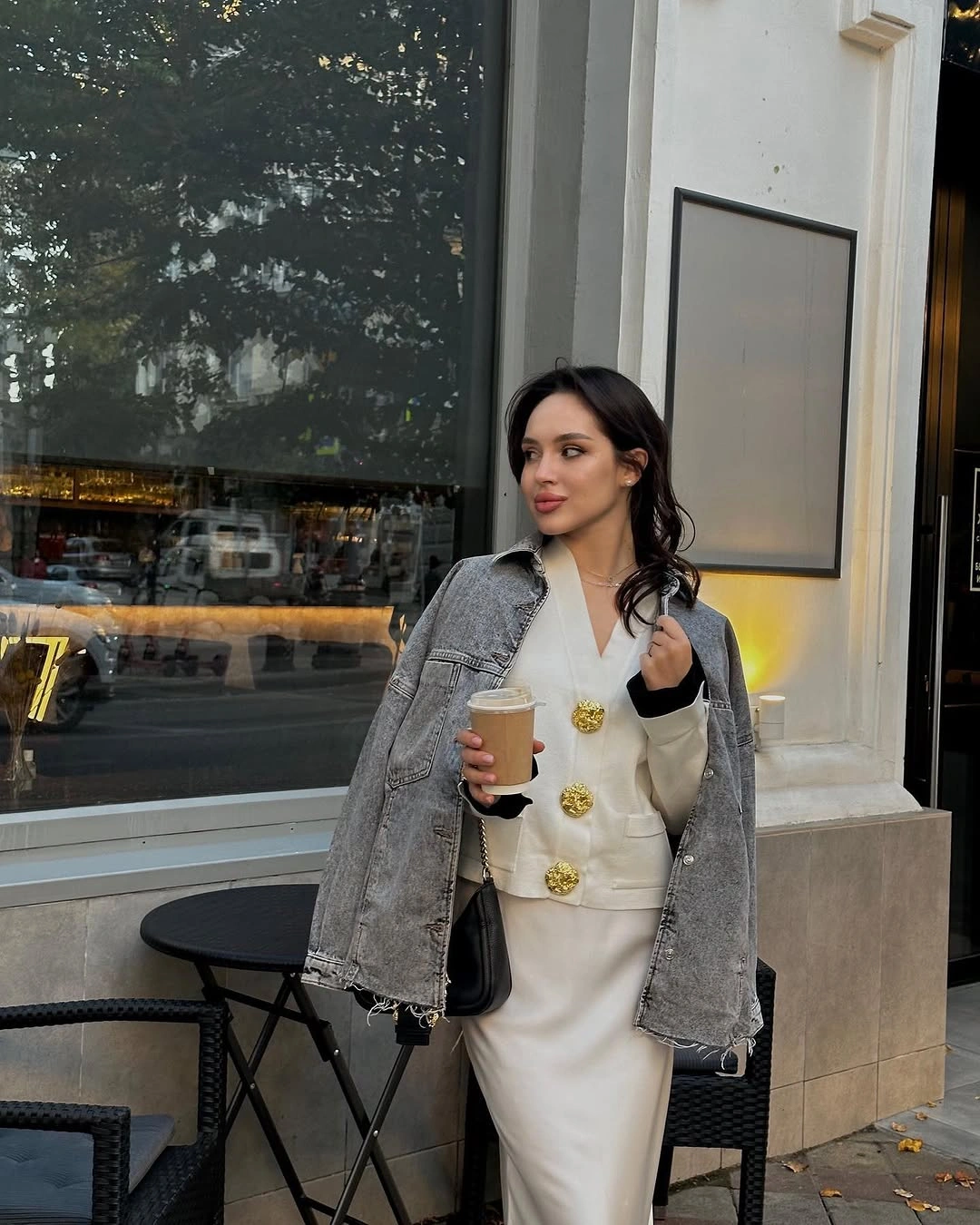 nice fall outfits 2026 Soft Monochrome Layers with a Denim Twist