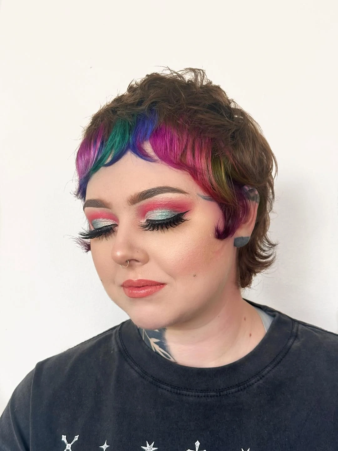 august hairstyles and color ideas 2026 Playful Pixie With Rainbow Fringe Accents