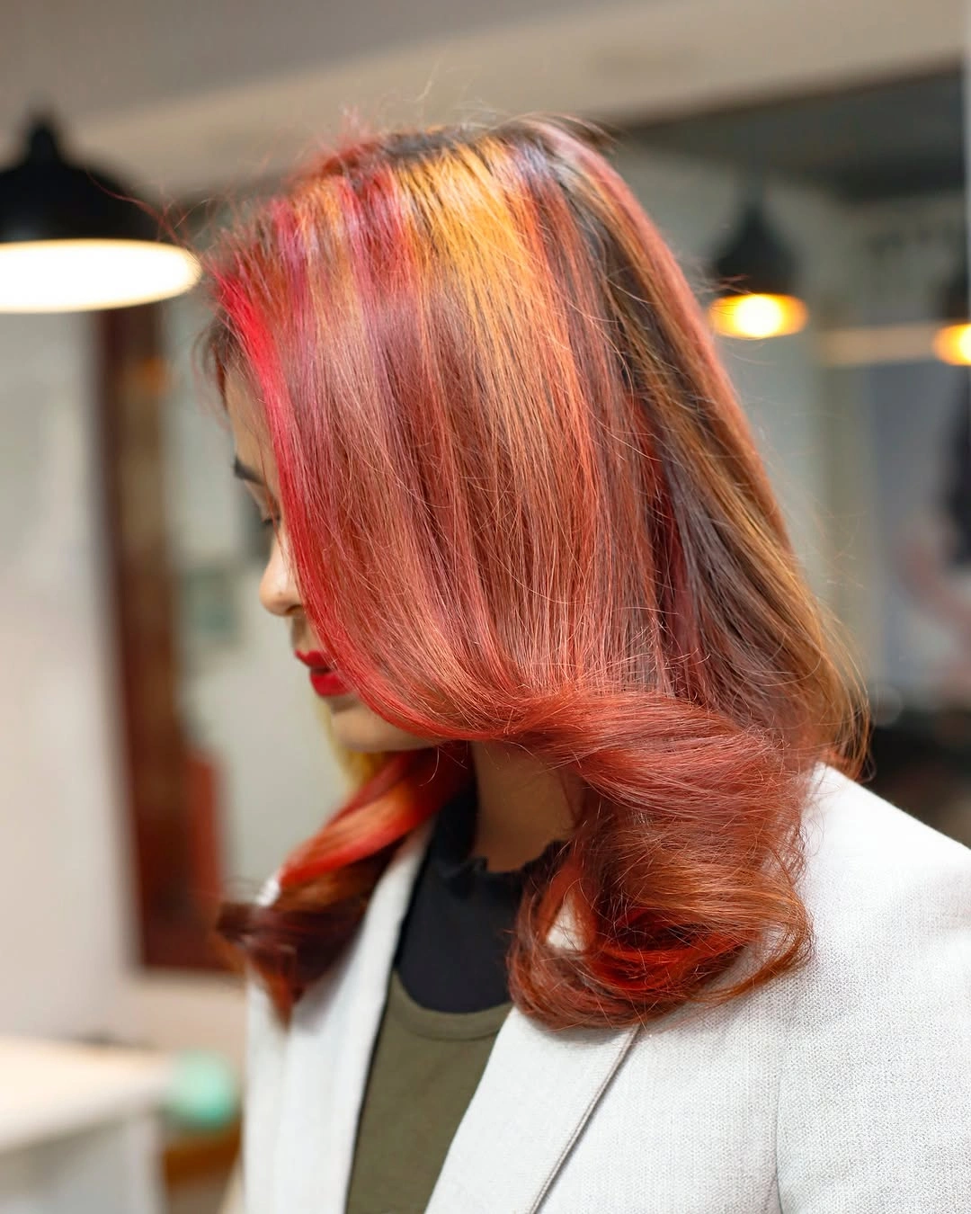 august hairstyles and color ideas 2026 Copper Ribbon Balayage With Glossy Layers