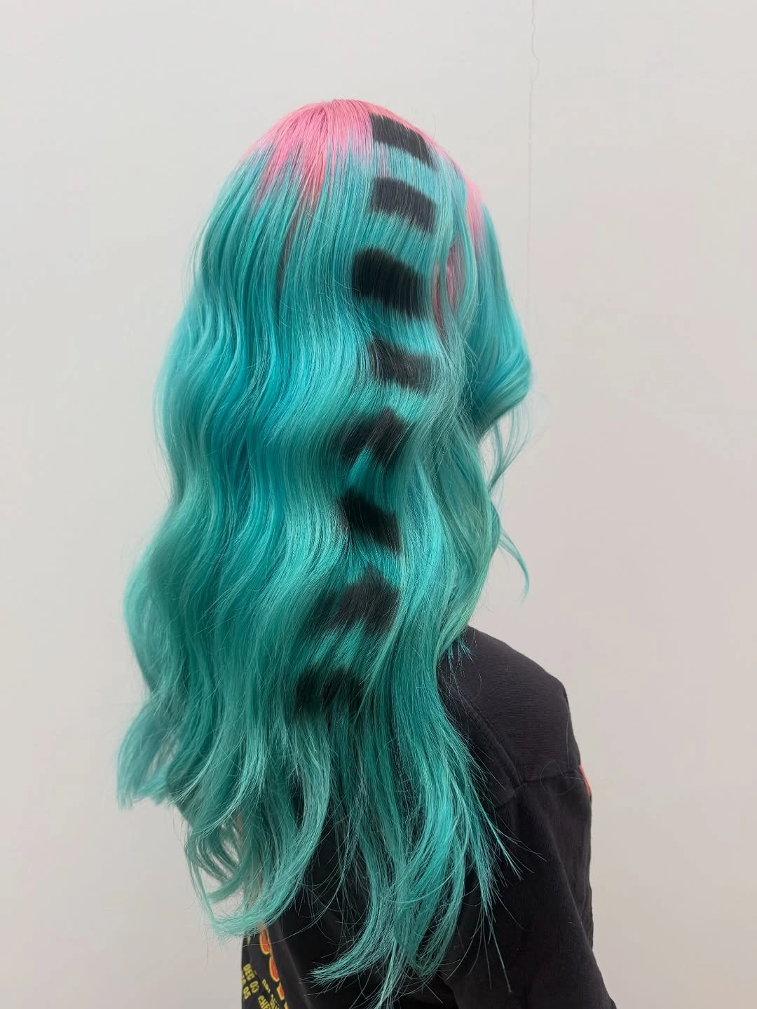 august hairstyles and color ideas 2026 Mermaid Aqua Waves With Graphic Color Blocking
