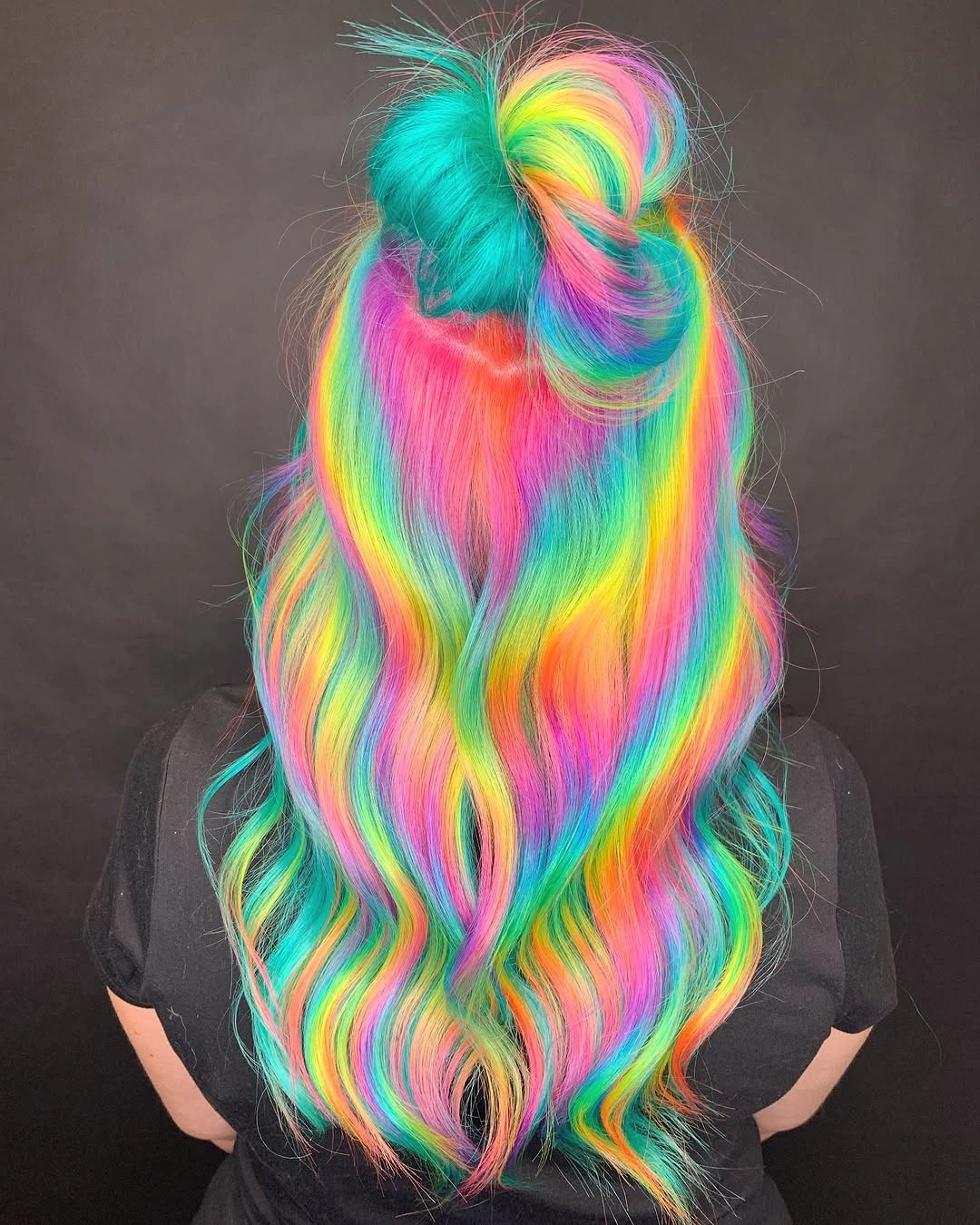 august hairstyles and color ideas 2026 Pastel Neon Rainbow Fantasy Waves