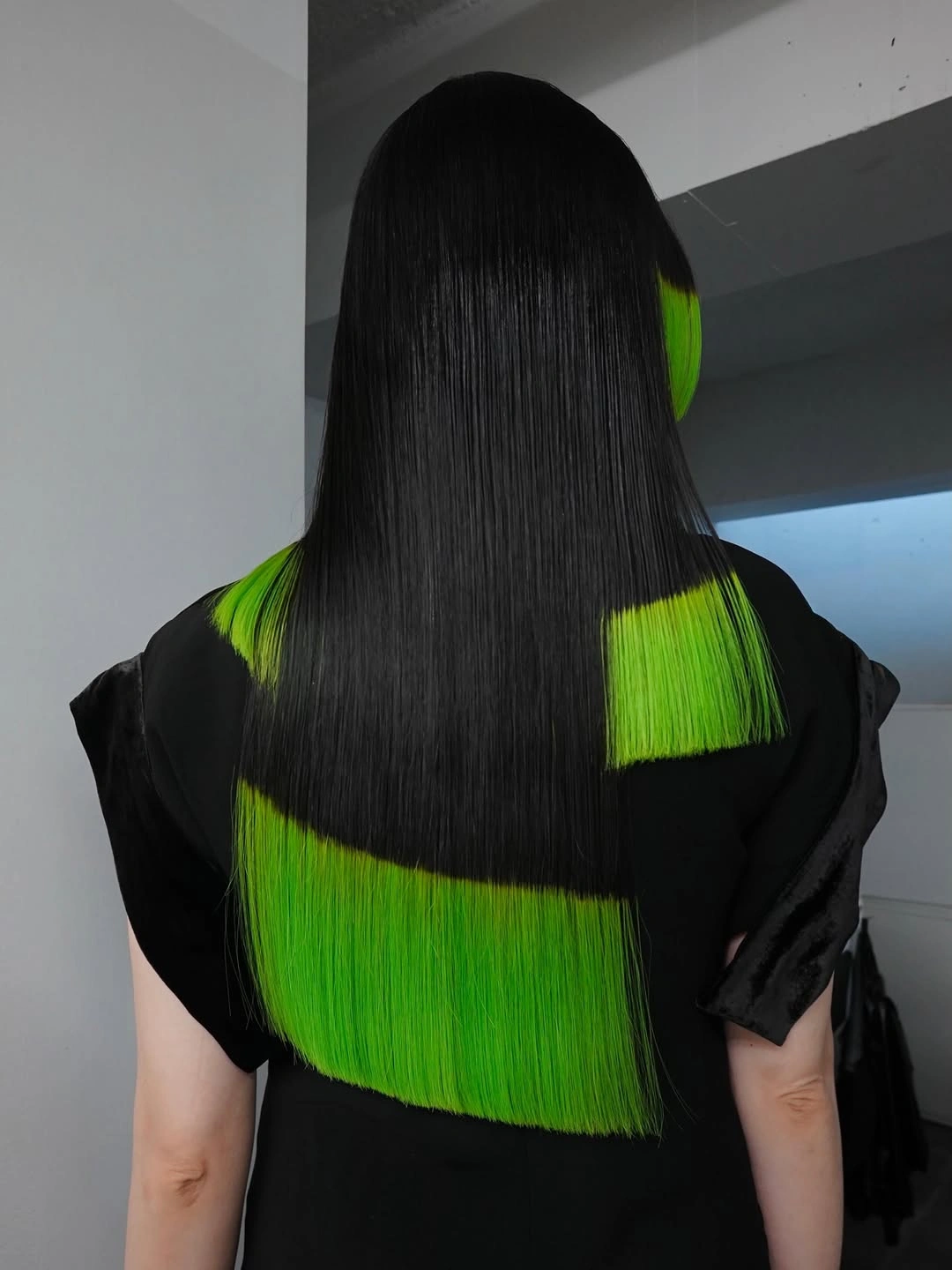 august hairstyles and color ideas 2026 Graphic Neon Green Color Blocking For Bold Personal Style