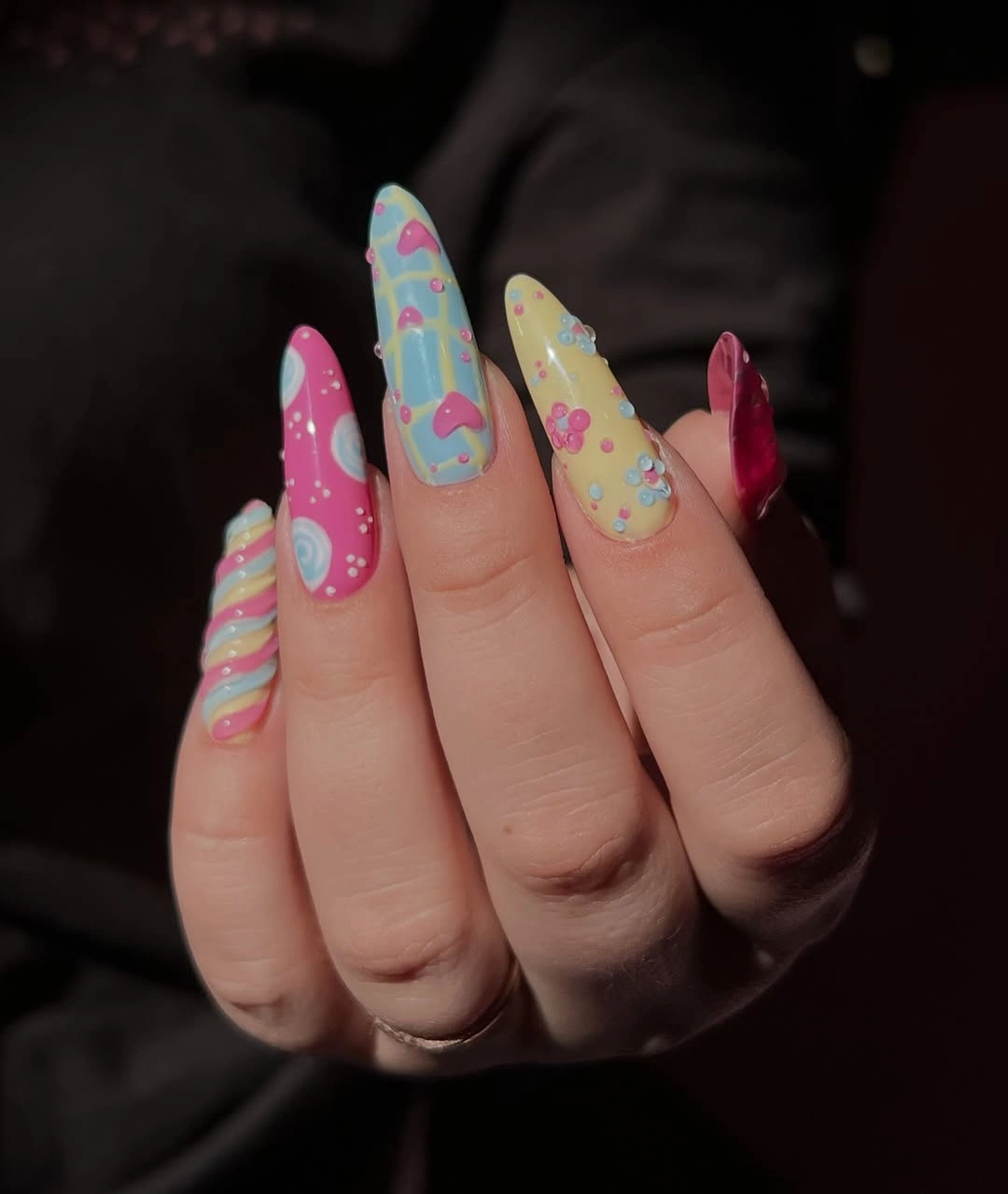 august nails ideas 2026 Sweet Candy Art for Playful Summer Days