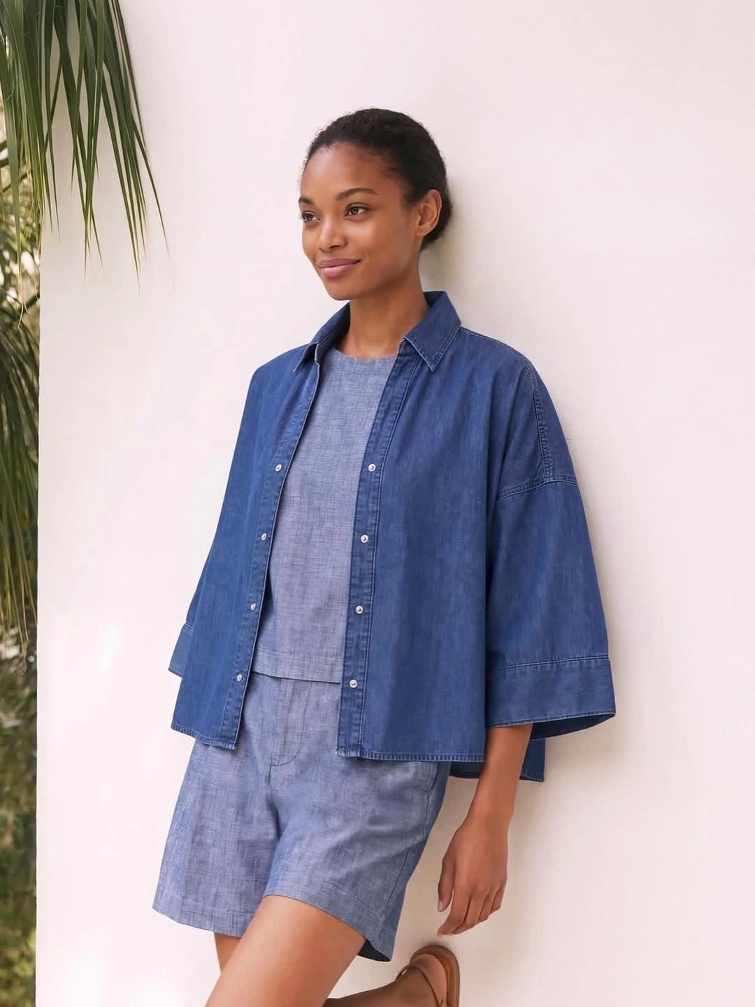 august outfits 2026 Relaxed Chambray Layers That Make Warm Days Feel Effortless