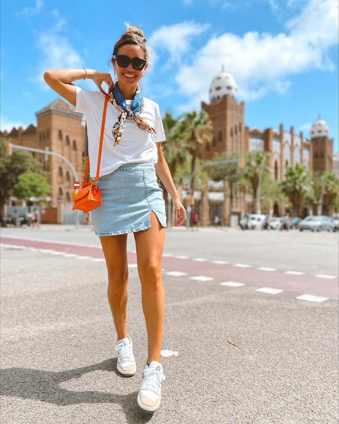august outfits 2026 Fresh Denim Minis With Bright Accessories For Vacation Energy