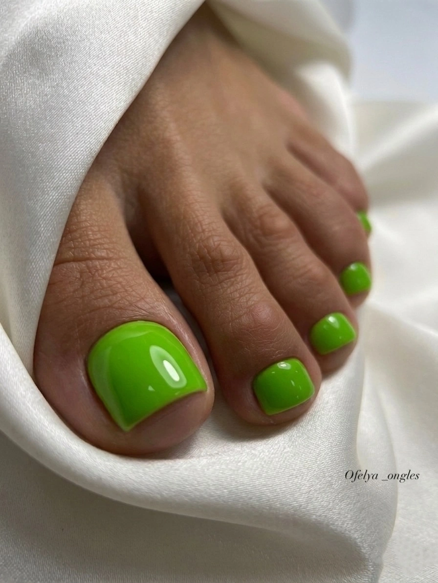 august pedicure nails ideas 2026 Electric Lime for the Boldest August Mood