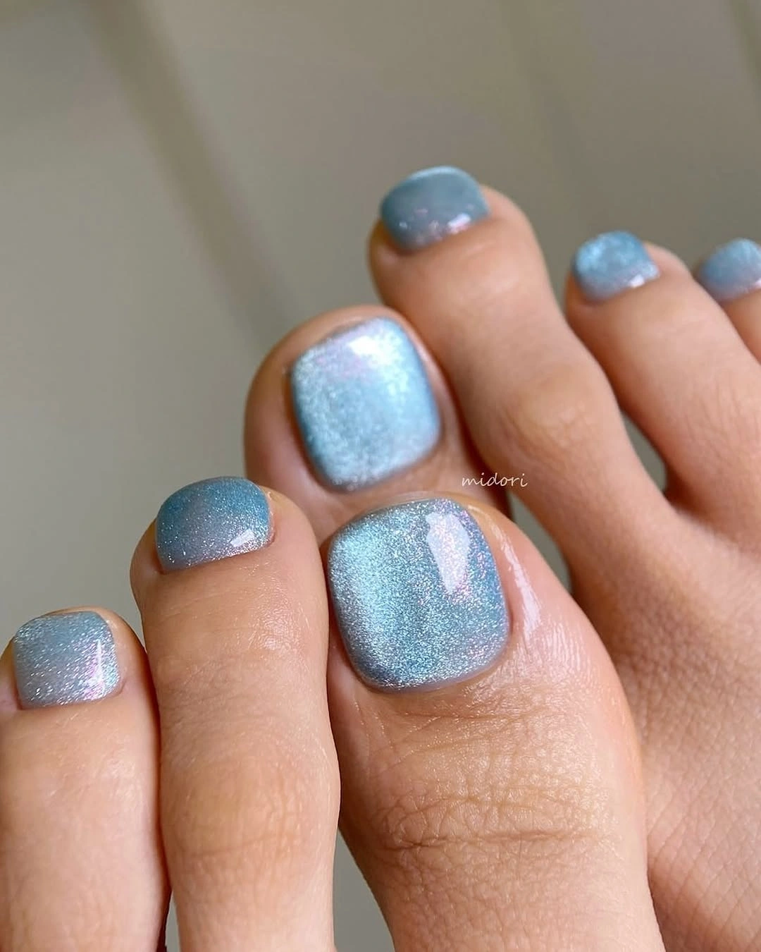 august pedicure nails ideas 2026 Silvery Ice Blue for an Elegant Late-Summer Glow