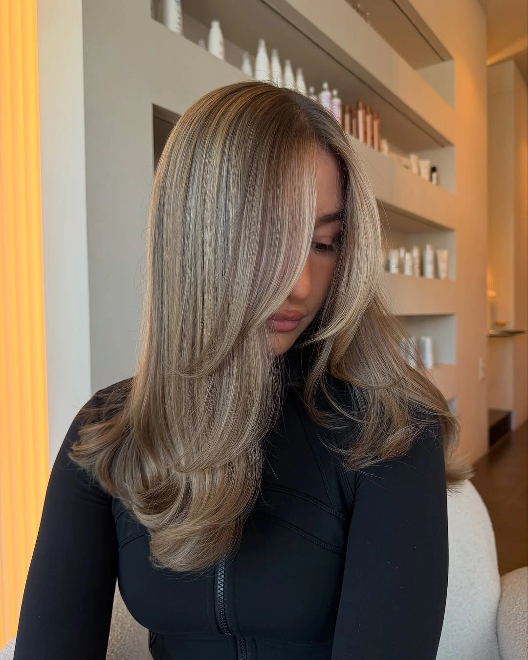 babylights hair ideas Mushroom Blonde Layers with Airy Volume