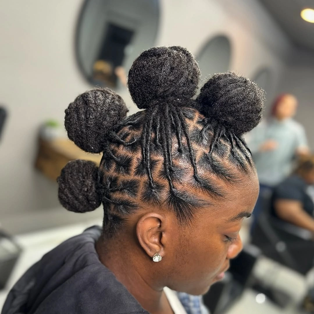 bantu knots hairstyles Oversized Crown Knots With Artistic Parting