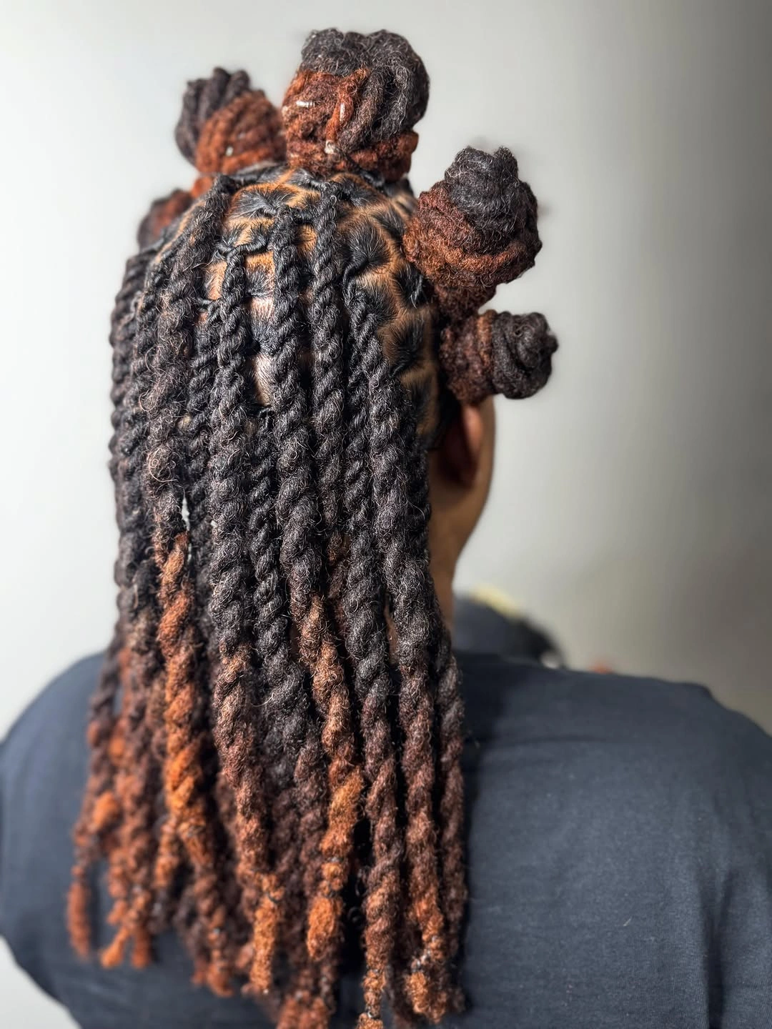 bantu knots hairstyles Two-Tone Rope Twists Flowing From Statement Knots