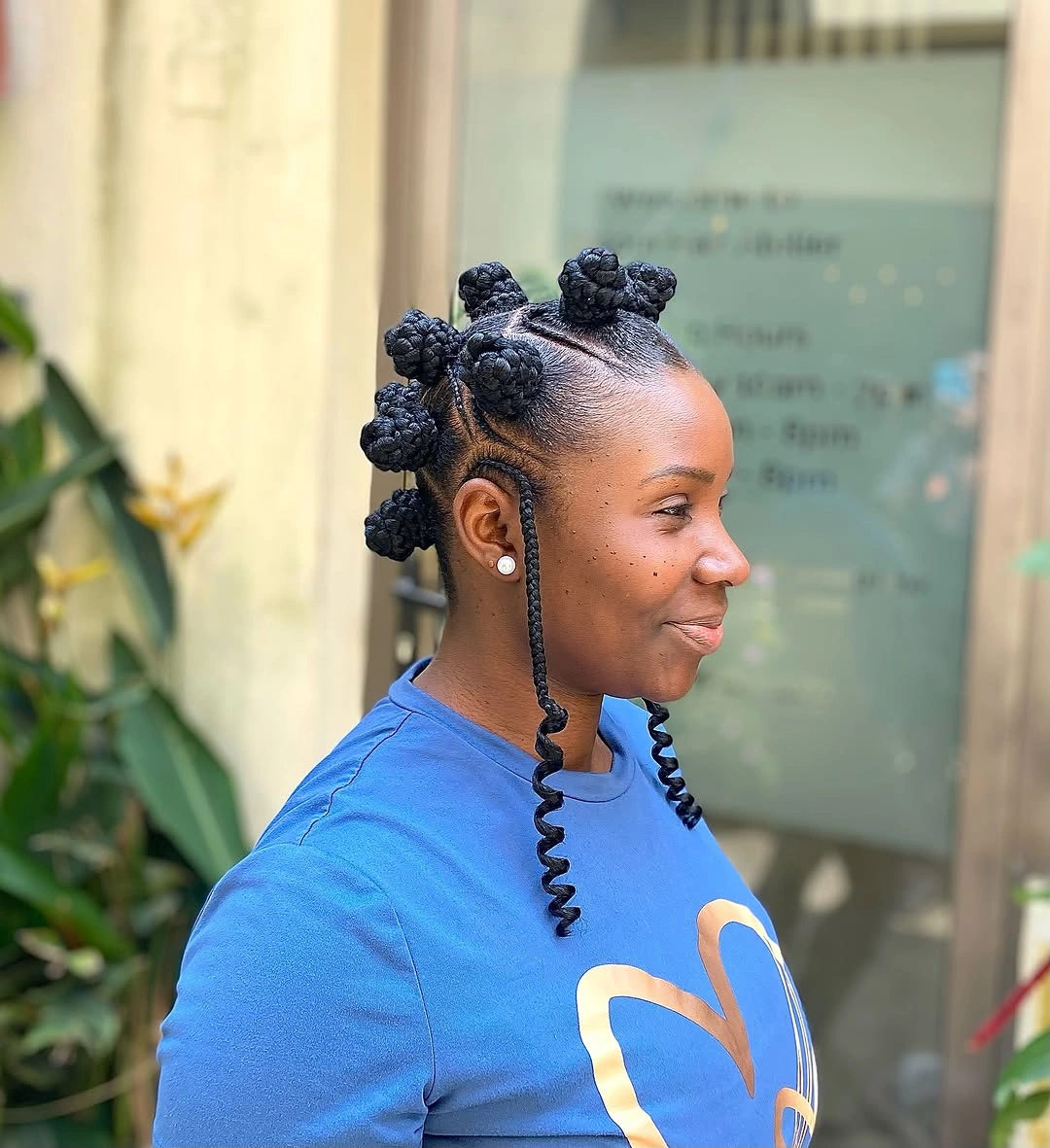 bantu knots hairstyles Playful Spiral Bantu Knots With Face-Framing Twists