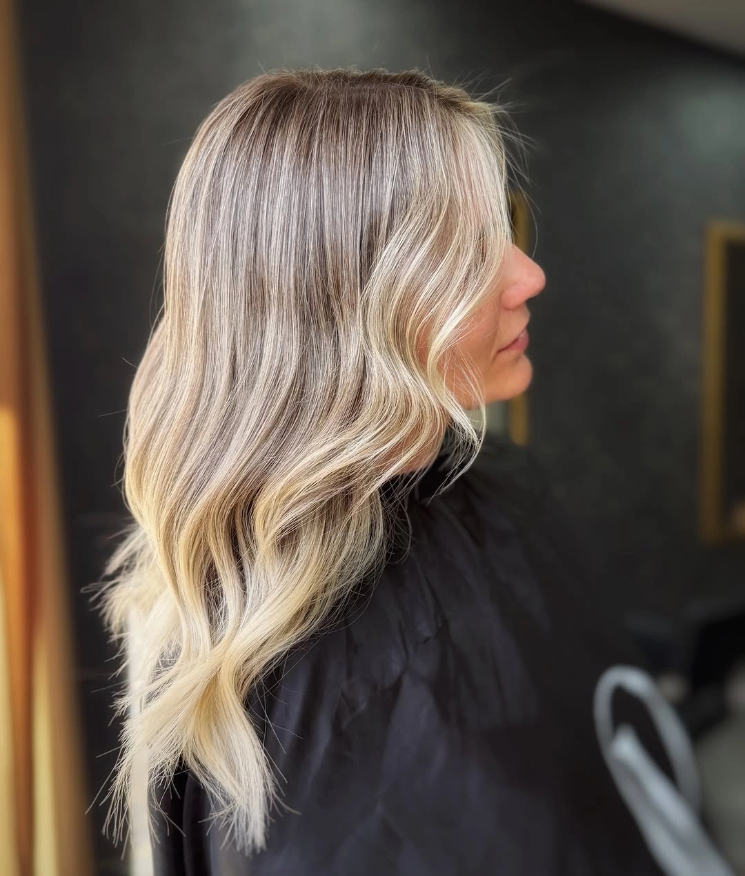 beige blond hair color Cool Beige Blonde Melt with Smoky Root Shadow