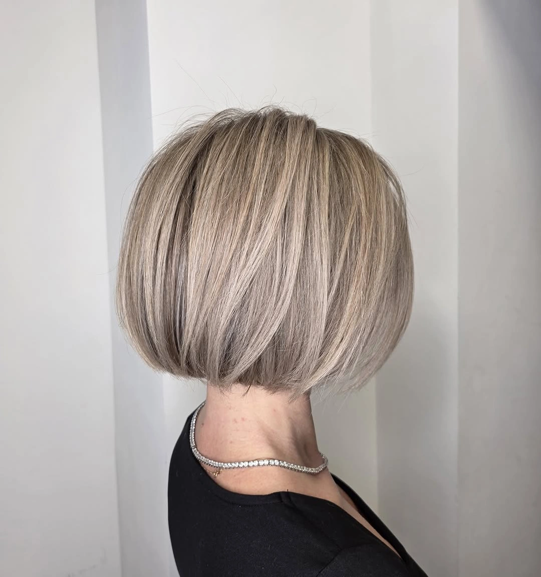 beige blond hair color Classic Beige Blonde Precision Bob