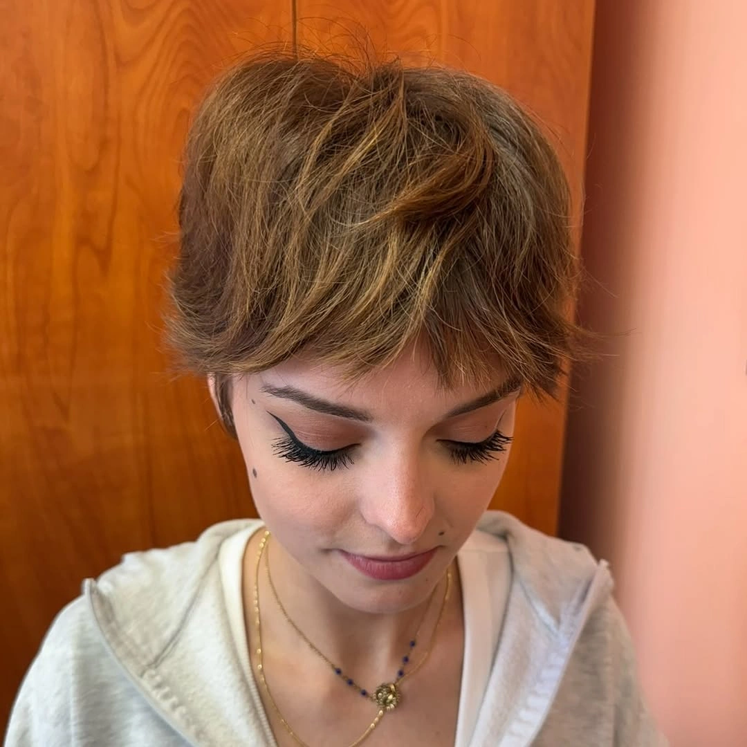bixie haircut Textured Brunette Bixie With Airy Crown Volume