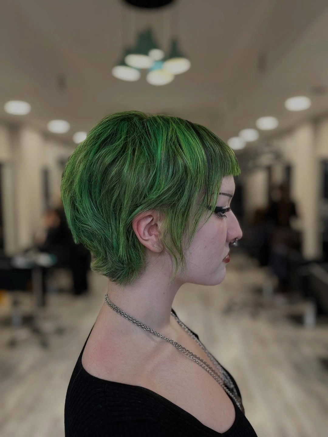 bixie haircut Emerald Green Bixie With Sleek Precision