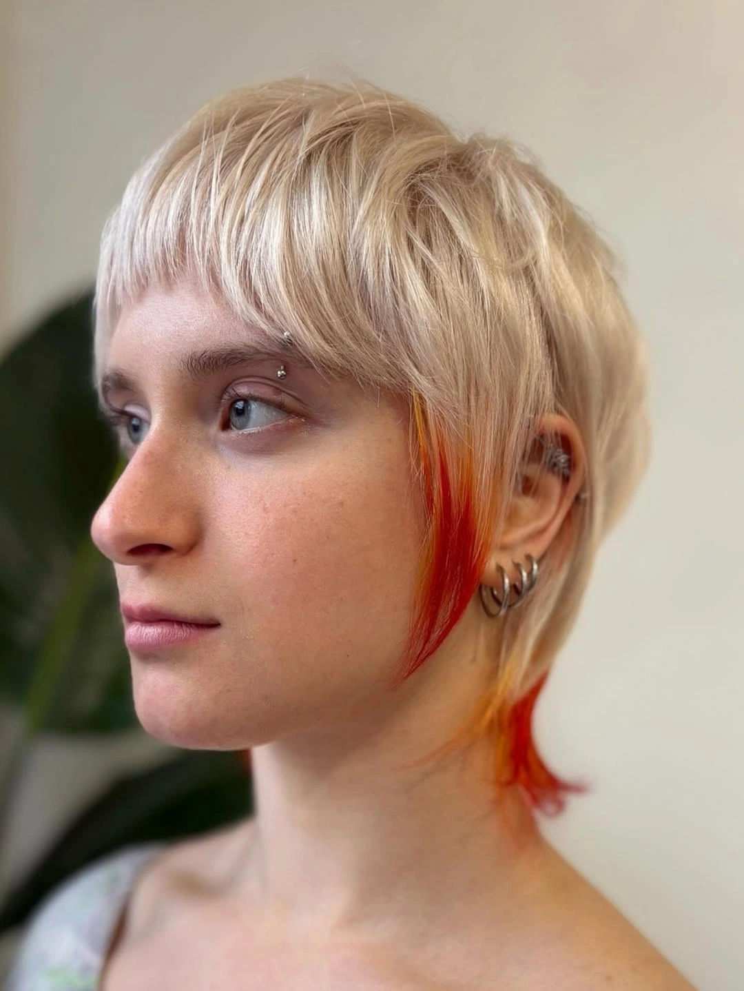 bixie haircut Platinum Bixie With Fiery Peekaboo Contrast