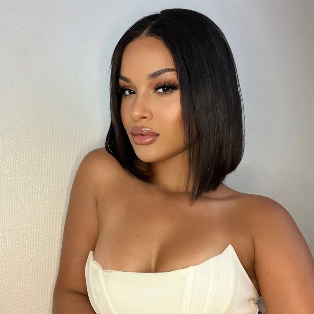bob hairstyles for black women Smooth Black Bob With A Soft Side Part