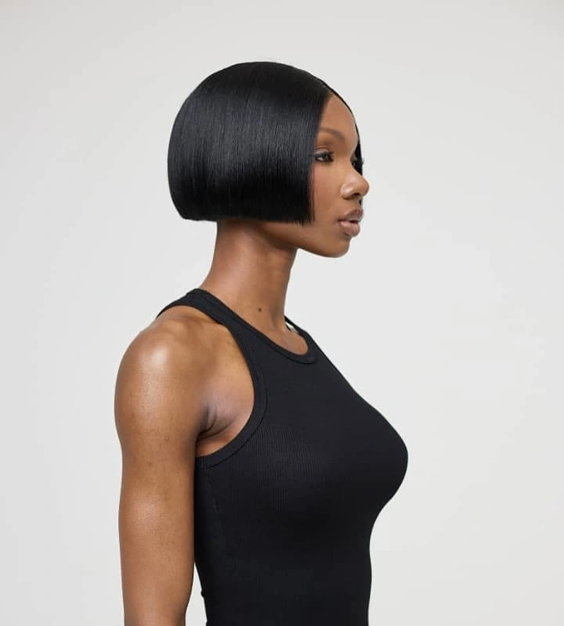 bob hairstyles for black women Sculpted Rounded Bob With Clean Side Profile