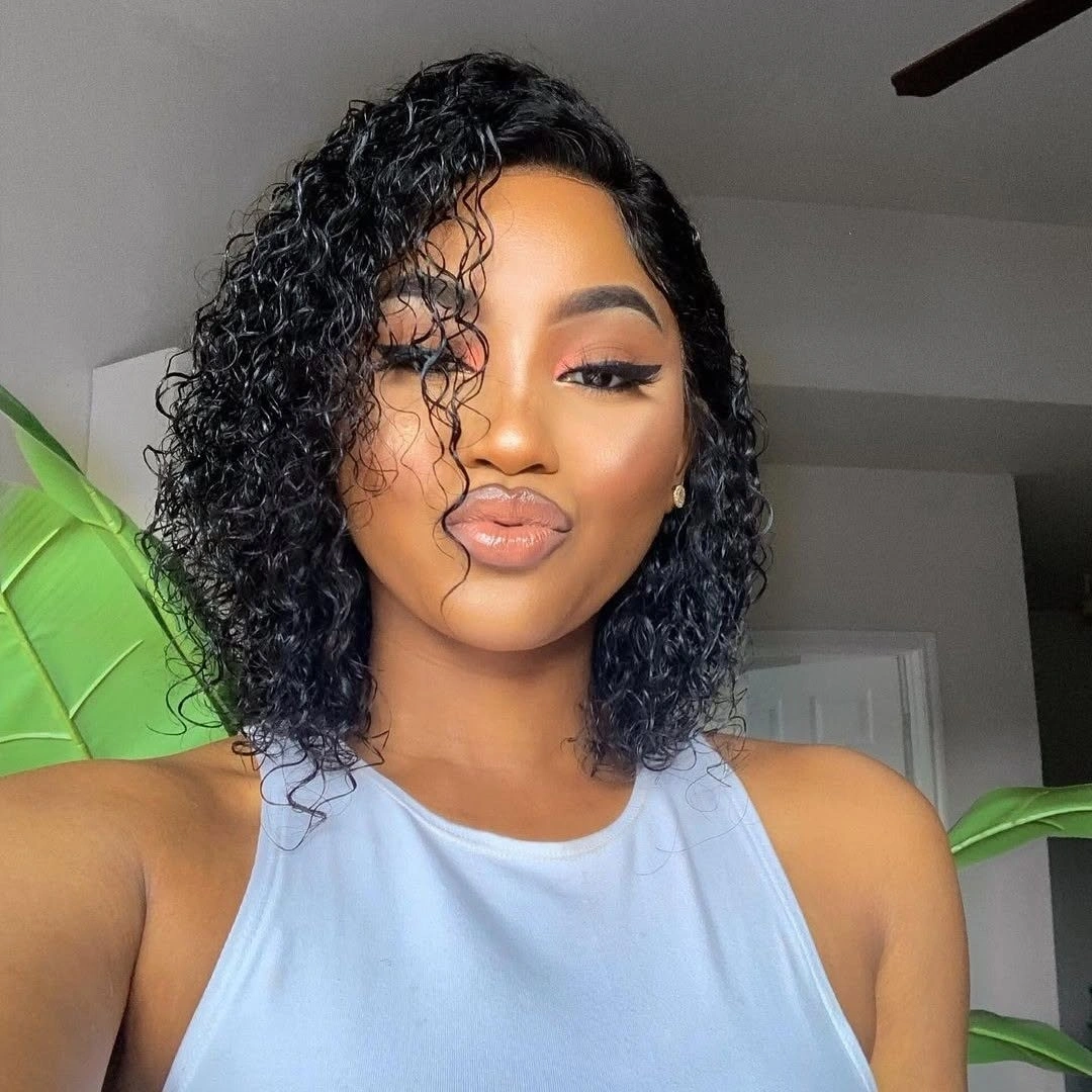 bob hairstyles for black women Curly Black Bob With Side Volume