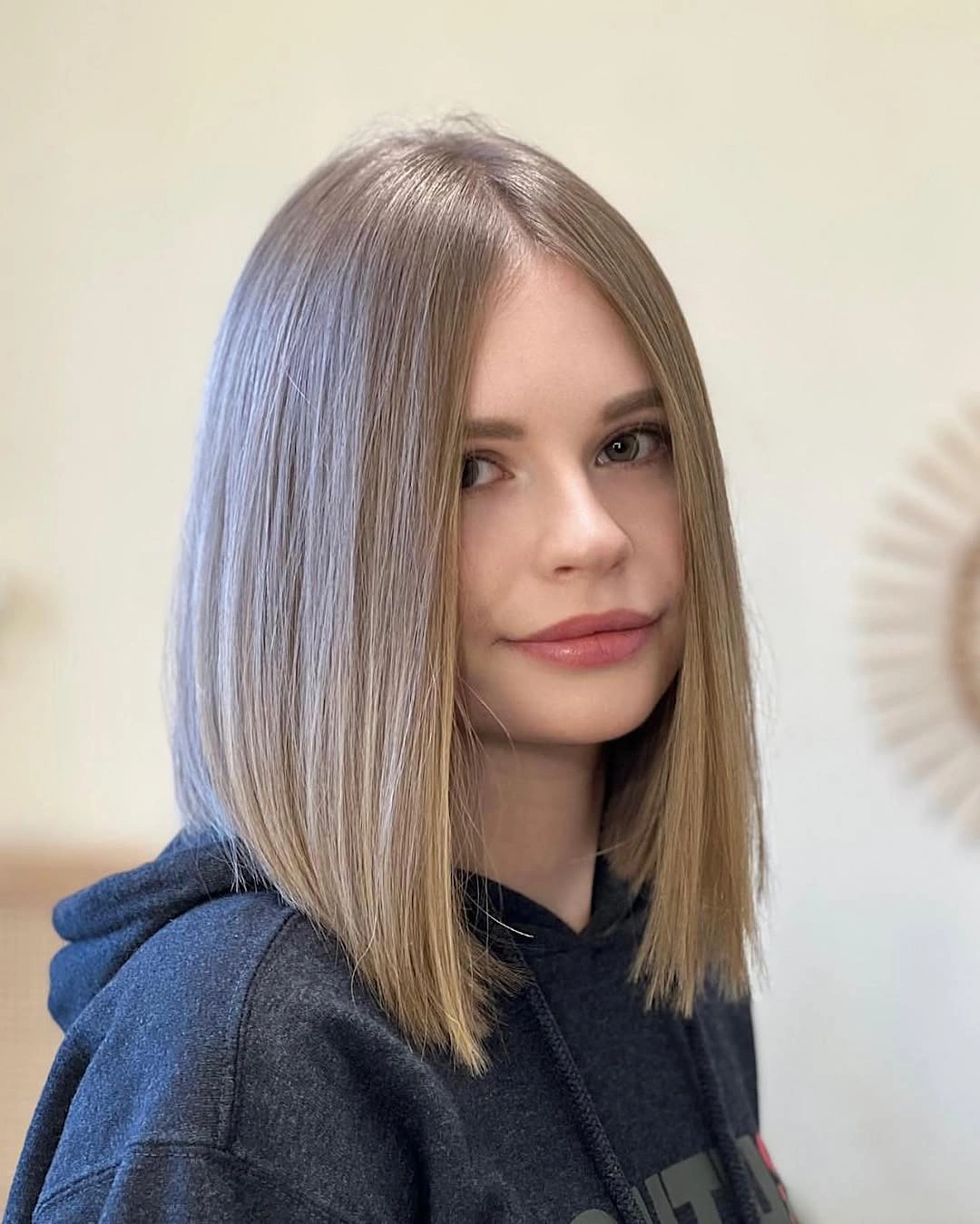 bobbed haircut for women Classic Long Bob With Glass Hair Finish