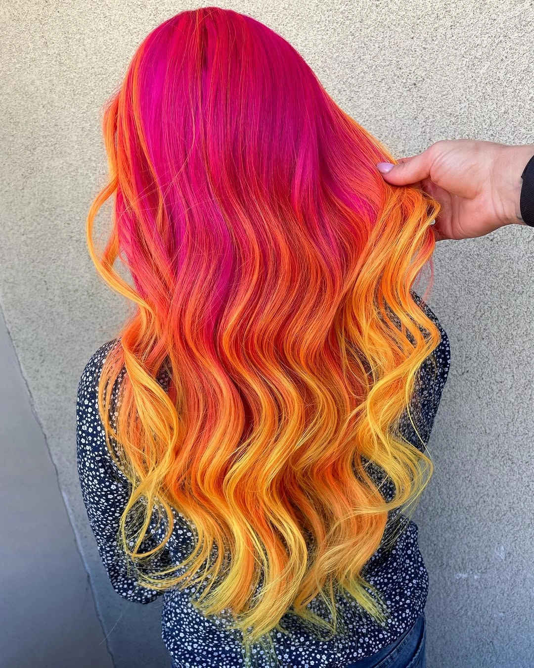 body waves hairstyle Sunset Pink and Orange Waves That Celebrate Bold Creativity