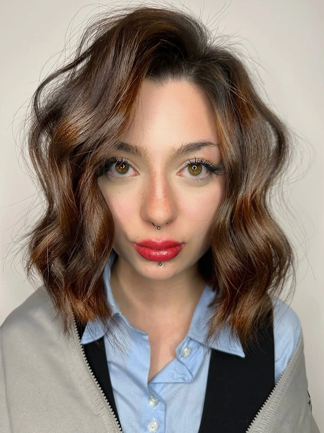 body waves hairstyle Textured Chocolate Body Waves for an Effortlessly Modern Bob