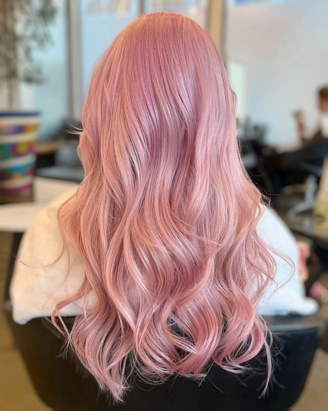 body waves hairstyle Soft Blush Pink Waves That Feel Romantic All Season