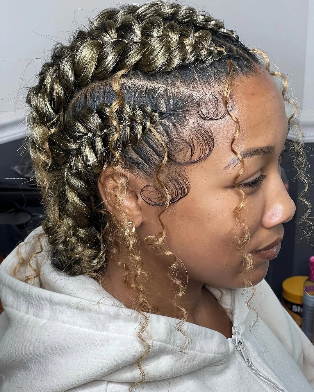 butterfly braids hairstyle Soft Blonde Butterfly Braids with Face-Framing Curls