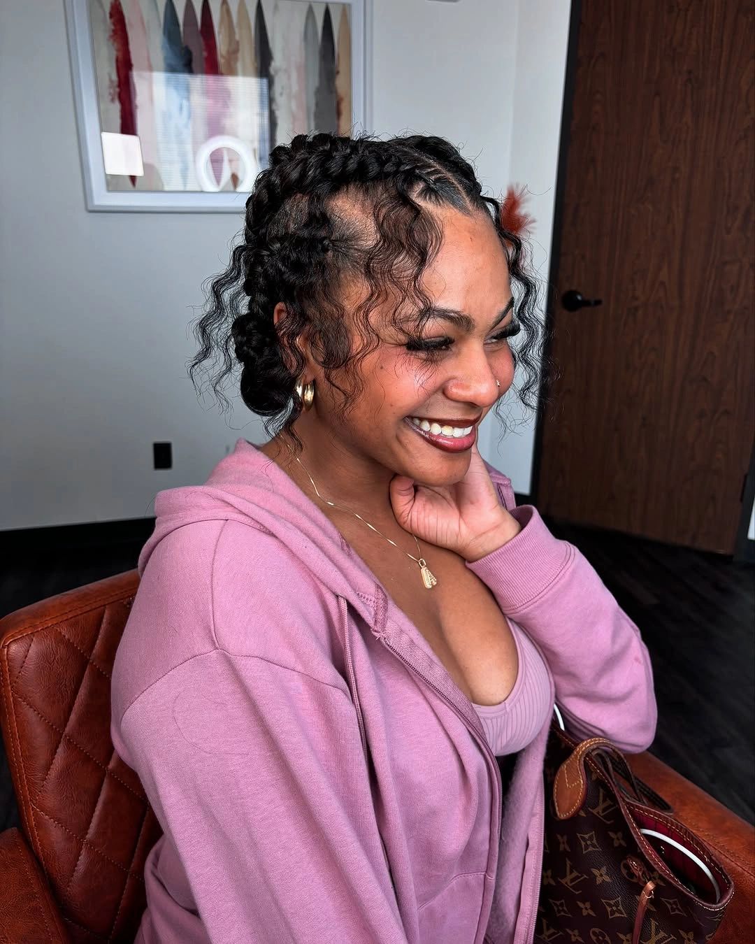 butterfly braids hairstyle Soft Curly Butterfly Braids in a Romantic Low Bun