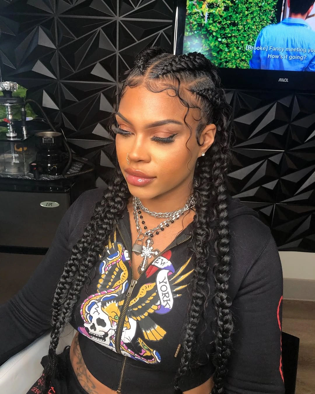 butterfly braids hairstyle Classic Butterfly Braids with a Soft Middle Part