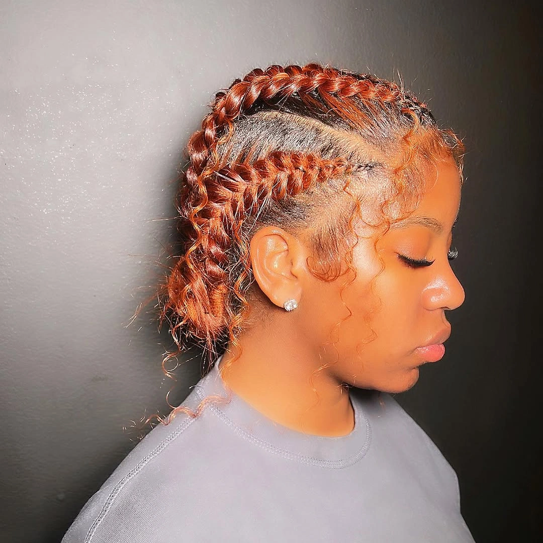 butterfly braids hairstyle Copper Butterfly Braids with Warm Autumn Glow