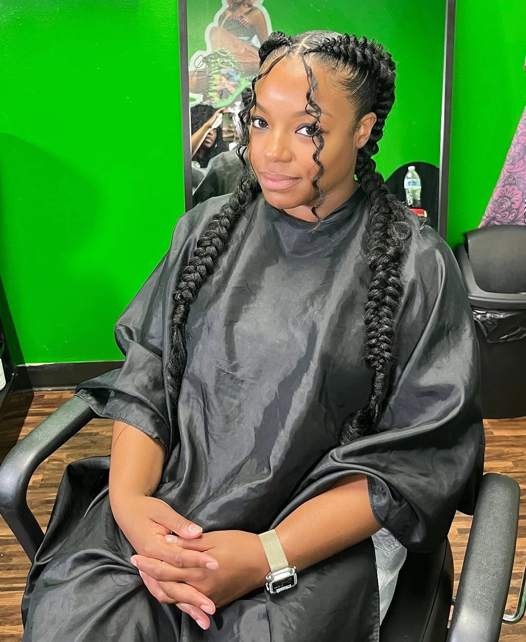 butterfly braids hairstyle Neatly Parted Butterfly Braids for Everyday Protective Styling