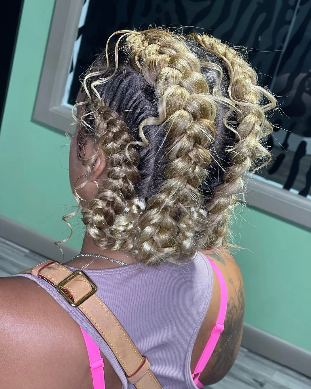 butterfly braids hairstyle Golden Multi-Braid Butterfly Style with Dimensional Color