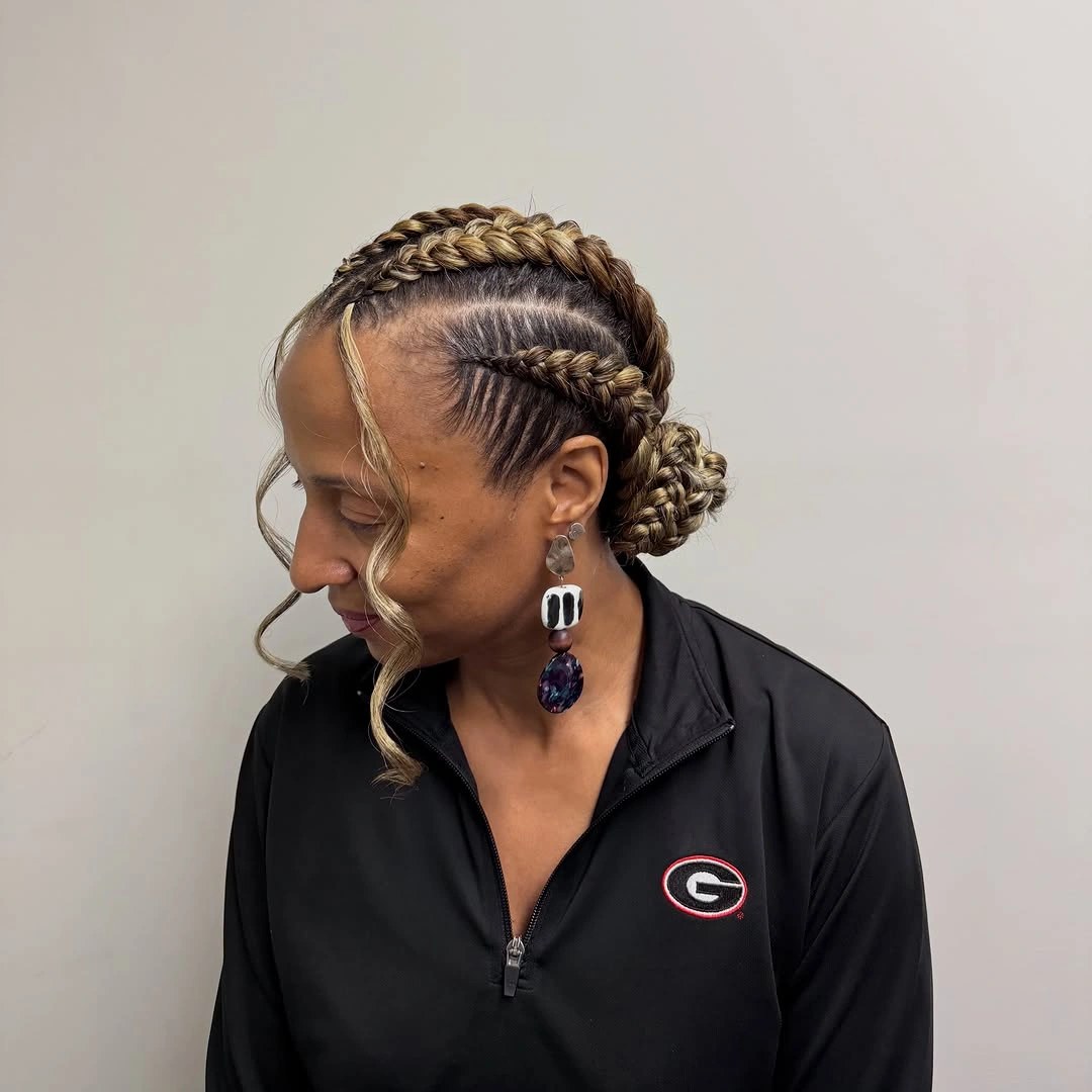 butterfly braids hairstyle Blonde Butterfly Braids Wrapped into a Textured Chignon